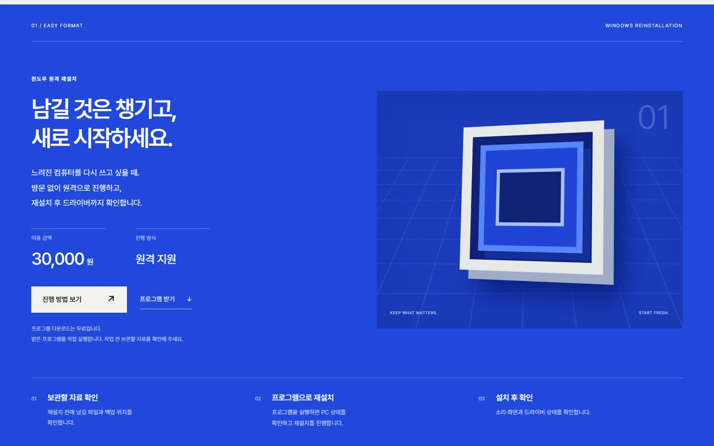이지포맷 실제 제품 화면